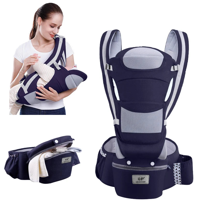 Ergonomic Front-Facing Baby Carrier with Hipseat – Travel Friendly