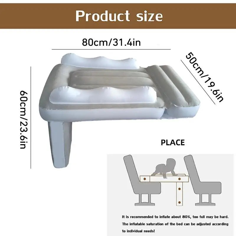 Inflatable Airplane Bed – Kids' Travel Seat Extender with High Sides