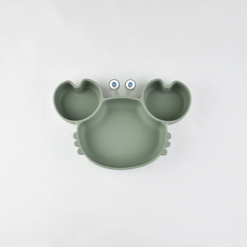 Toddler Suction Plate – BPA-Free Cartoon Crab Feeding Tray