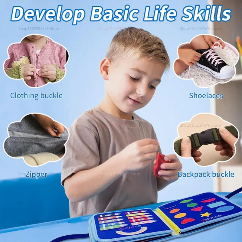 Montessori Busy Board – Sensory Learning Toy for Toddlers