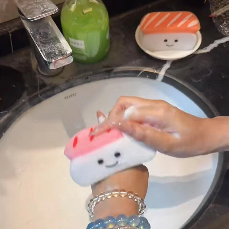 Toddler Bath Fun – 1/2PCS Cute Sushi Shower Sponge