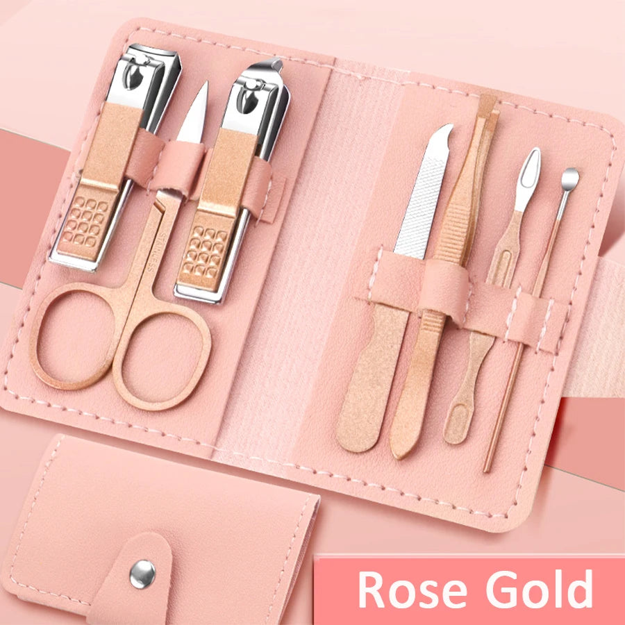 Kit de coupe-ongles portable en acier inoxydable 7 pièces – Outils de manucure