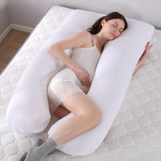 2022 U-Shaped Full Body Pregnancy Pillow – Nursing & Sleeping with Removable Cover