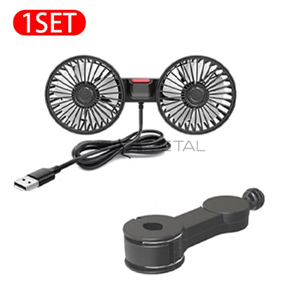 Ventilateur de cou à double tête – Refroidisseur de siège arrière de voiture rotatif à 360°