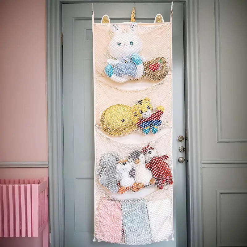 Over-Door Hanging Storage Bag – Plush & Toy Organizer for Kids