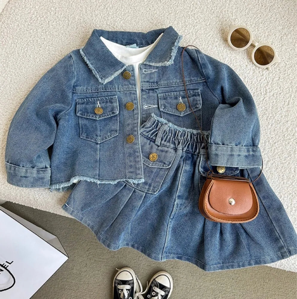 Ensemble 2 pièces pour tout-petits – Tenue décontractée en jean féerique pour filles