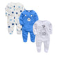 Lot de 3 grenouillères Kavkas pour bébé garçon (0-12 mois), 100 % coton, manches longues, imprimé dessin animé, articles pour filles