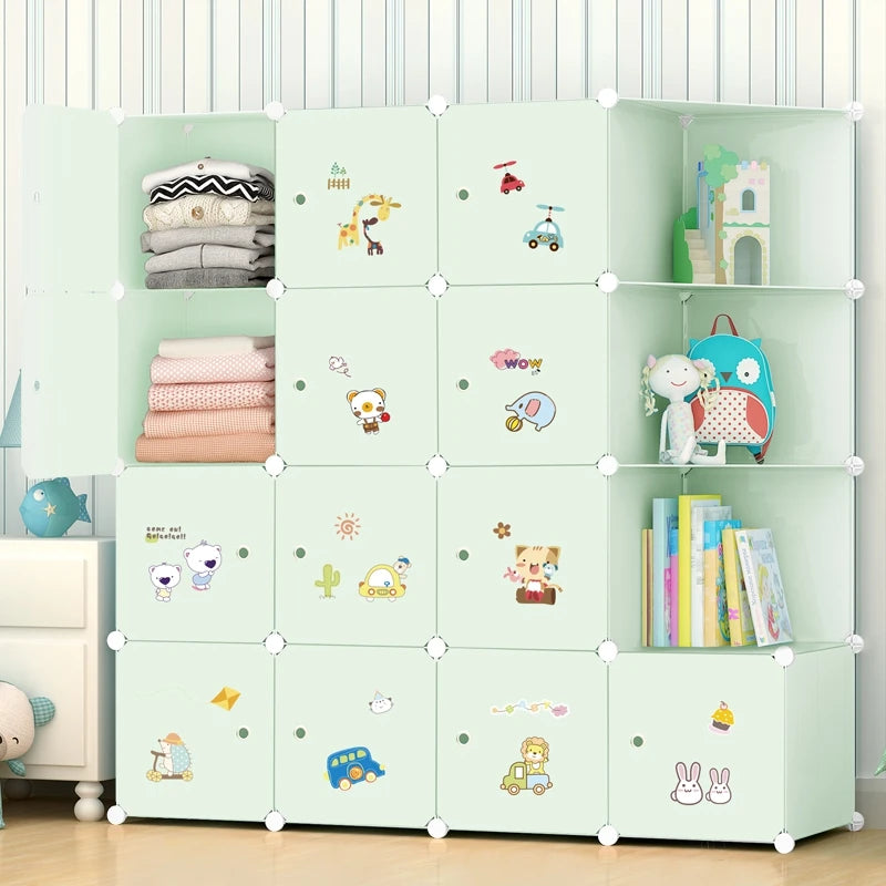 Armoire en plastique pour enfants – Organisateur de vêtements moderne et minimaliste