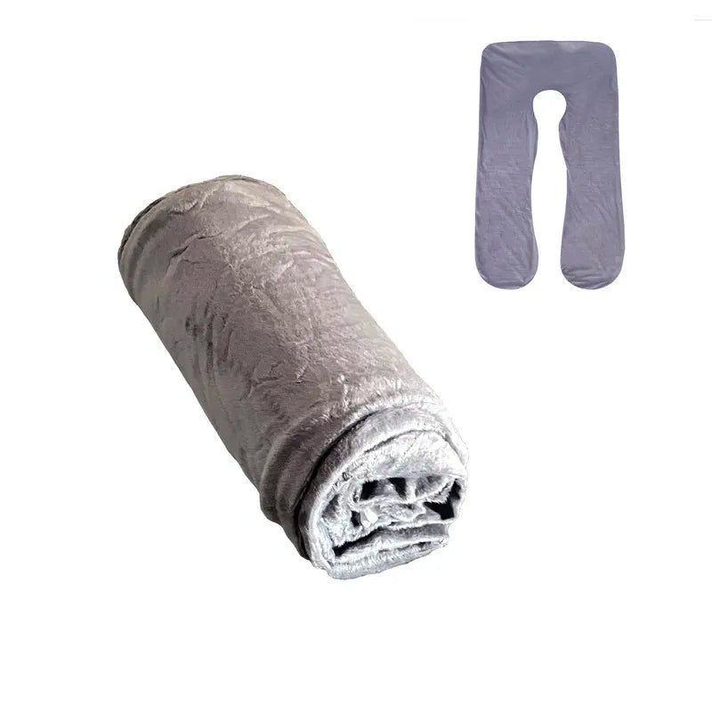 Coussin de grossesse en velours en forme de U, 140 x 70 cm – Coussin doux et multifonctionnel