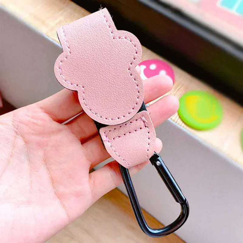 1–2PCS Rotatable PU Leather Stroller Hooks – 360° Pram Organizer