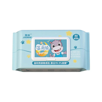 Lingettes humides épaisses, paquet de 4 (80 feuilles) – Lingettes jetables pour bébés et adultes