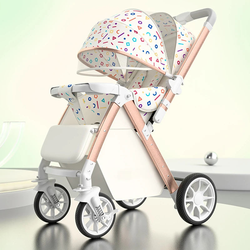 2-in-1 Reversible Lightweight Stroller – High-View Foldable Design for Newborns & Toddlers