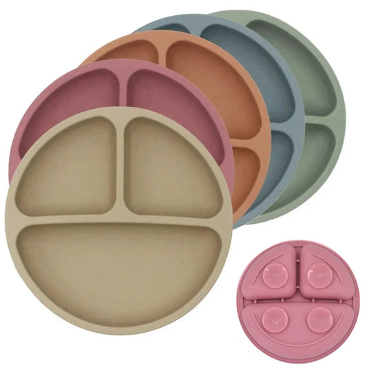 Baby Silicone Suction Plate – Cartoon Smile Face Bowl