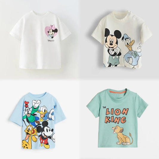 Mickey Disney 2024 Kids Tee – Casual Loose Short Sleeve Shirt for Boys & Girls