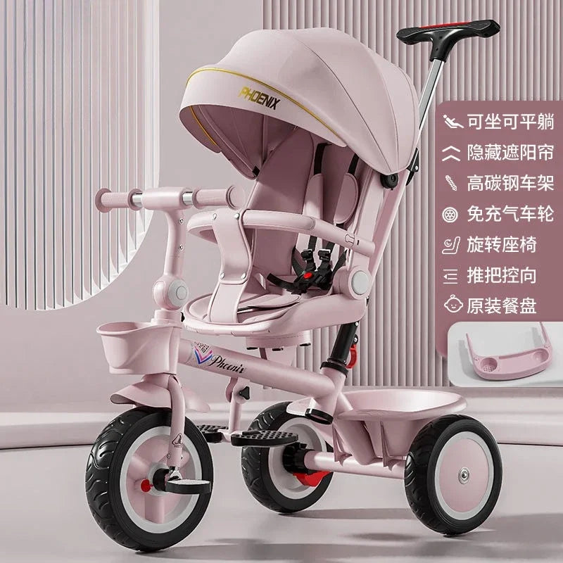 Premium Baby Tricycle (1–6 Years) – Parent Push, Adjustable Seat & Canopy