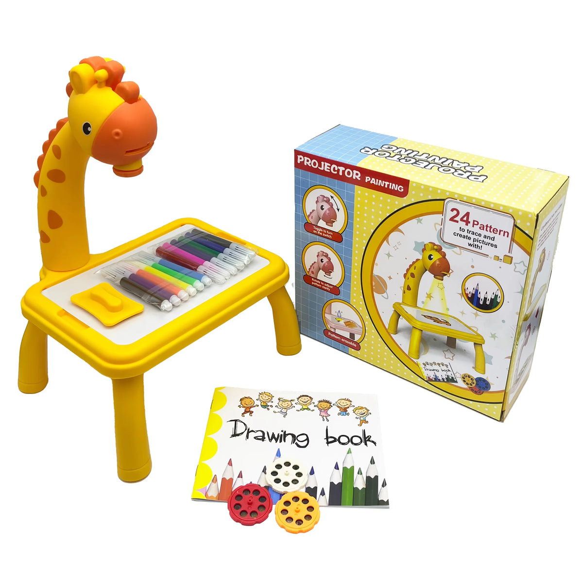 Projecteur de dessin pour enfants – Mini tableau éducatif d'écriture et de dessin pour les 3 ans et plus