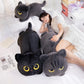 Black Cat Plush Toy – Cuddly Pillow for Kids
