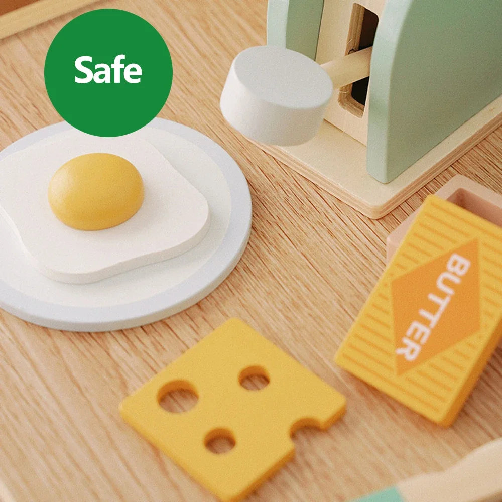 Grille-pain en bois – Jeu de petit-déjeuner factice pour enfants