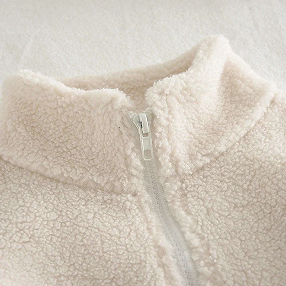 Girls’ Autumn/Winter Outfit – Stand Collar Jacket Set