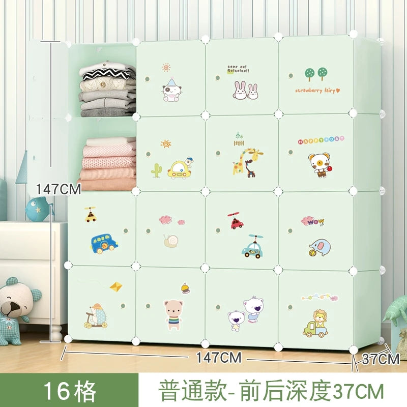 Armoire en plastique pour enfants – Organisateur de vêtements moderne et minimaliste