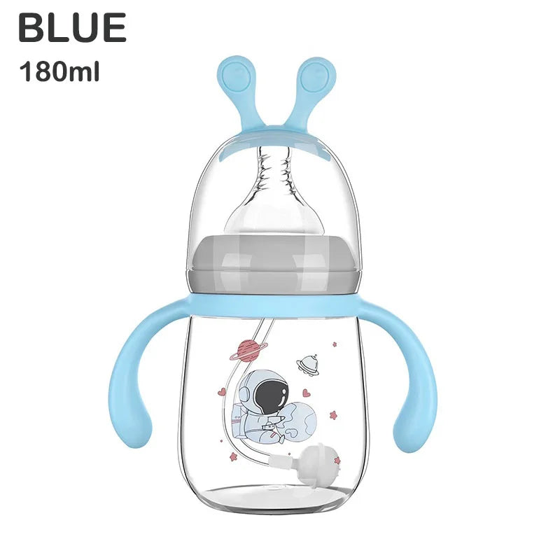 Cartoon Baby Feeding Bottle – 180ml/300ml, Safe & Durable