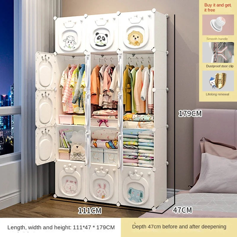 Armoire moderne pour enfants – Placard et rangement pliables en plastique