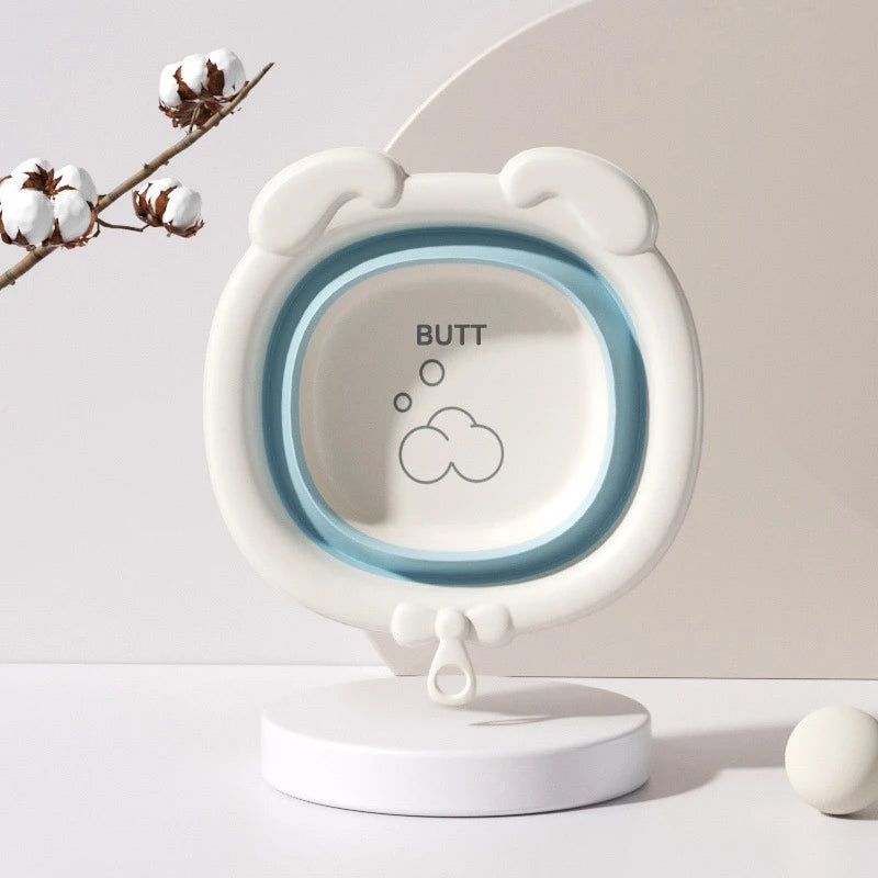 Bassine de toilette portable pour bébé – Bassine de bain et de pieds pliable en silicone