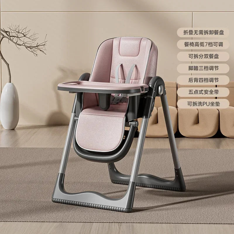 Chaise haute pliable pour bébé – Siège repas multifonctionnel pour enfants