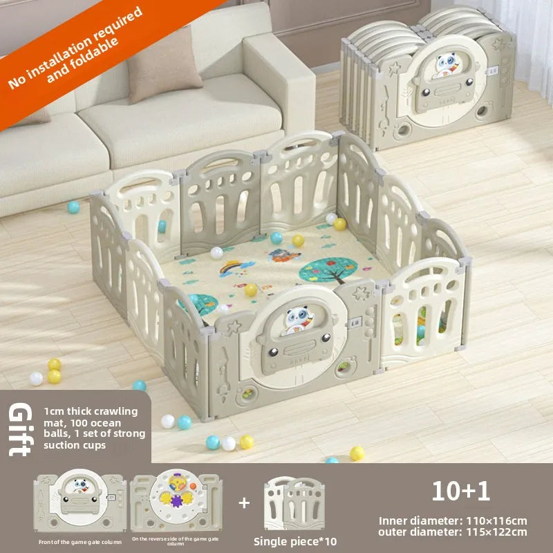 Foldable Baby Playpen with Crawling Mat – Safe & Ready to Use