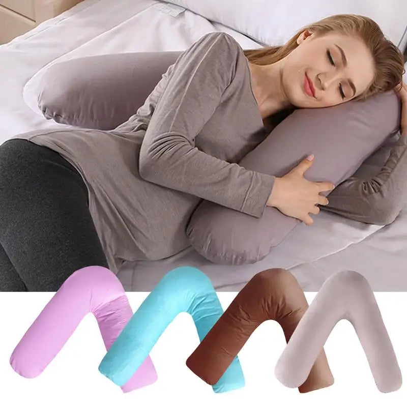 V-Shaped Maternity Body Pillow – Soft, Removable & Essential for Pregnant Moms