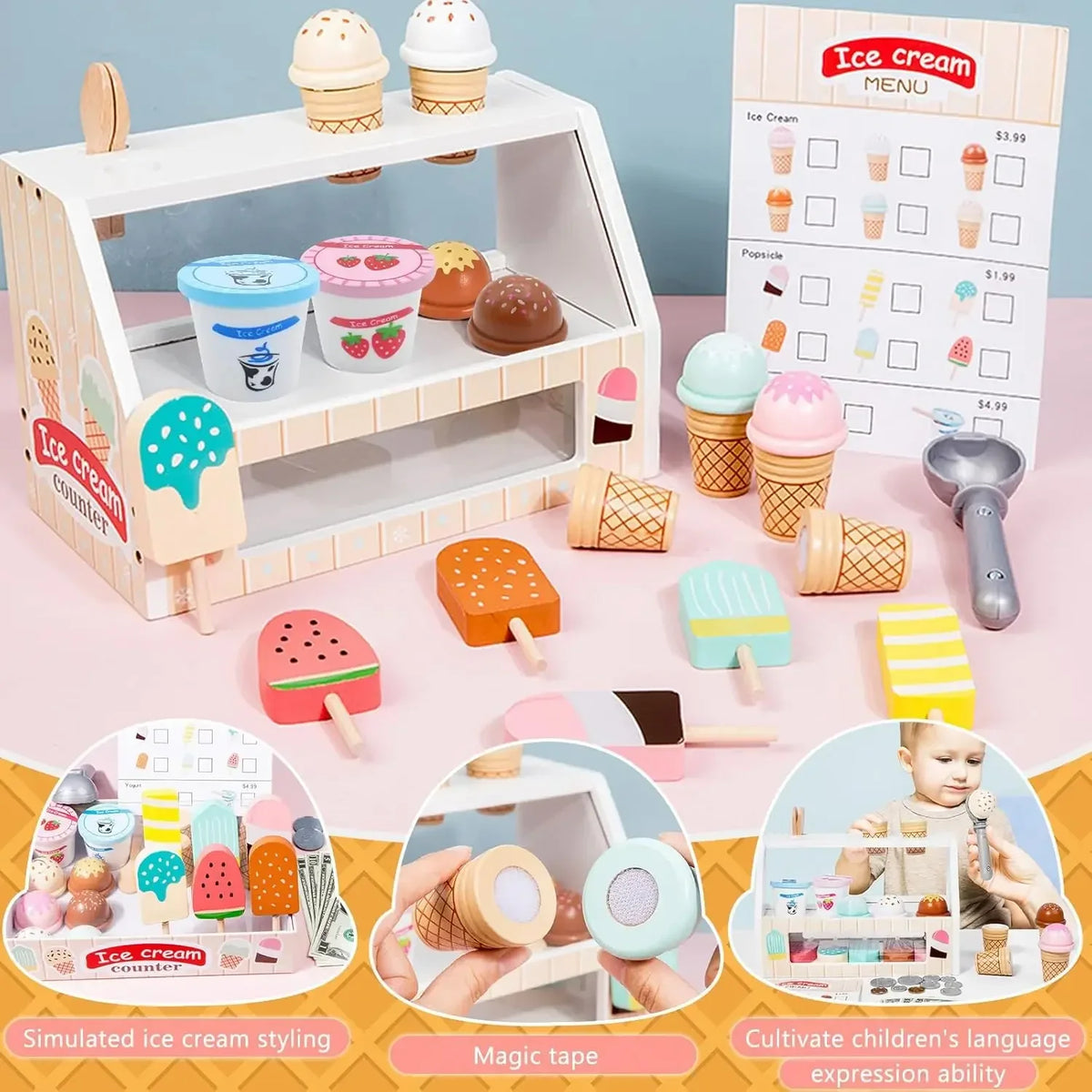 Jouet de comptoir à glaces – Ramassez, jouez et payez !