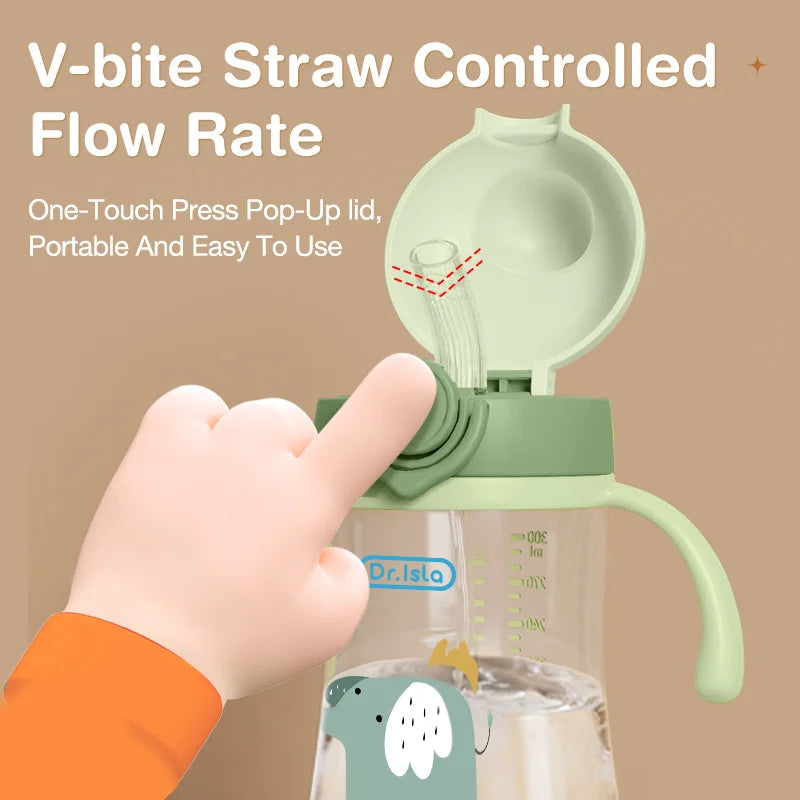 300ml Portable Baby Training Cup – Straw, BPA-Free, Learn-to-Drink Bottle