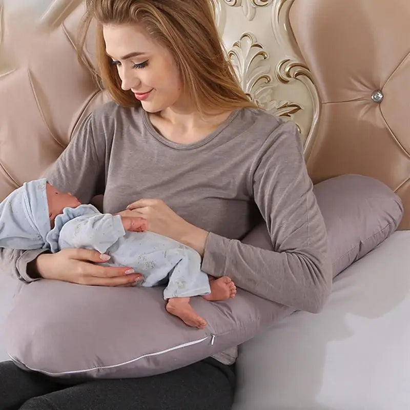 V-Shaped Maternity Body Pillow – Soft, Removable & Essential for Pregnant Moms