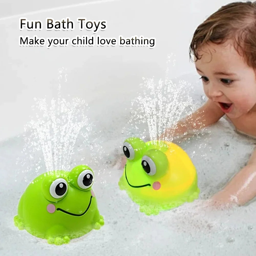 Jouet de bain grenouille LED avec jet d'eau
