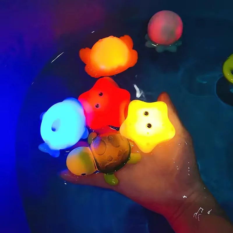 9pcs Floating Light-Up Animal Bath Toys for Kids