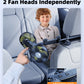 USB Car Fan for Kids | Dual Head, Adjustable Arm, 3-Speed Cooling