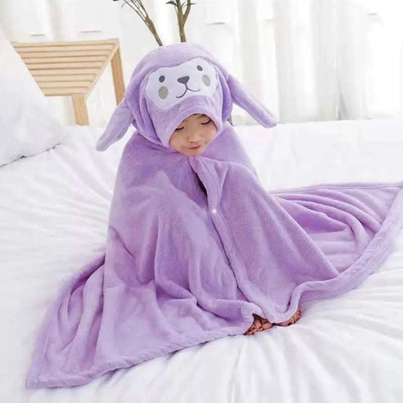 Thickened Baby Hooded Bath Towel – Soft Cotton Cloak & Wearable Blanket