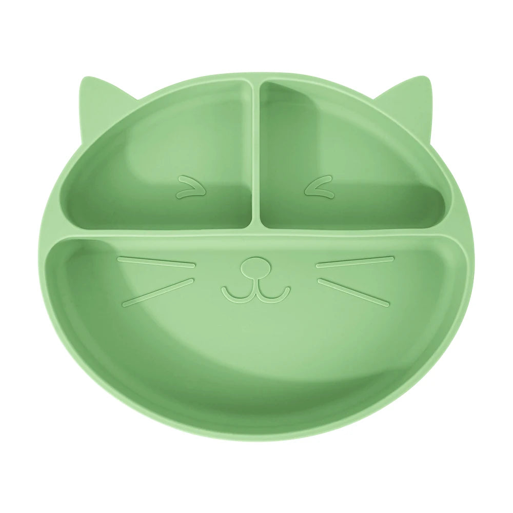 Ensemble repas pour tout-petits – Assiette et bol antidérapants en silicone à motifs.