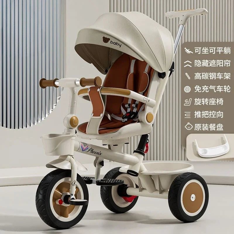 Premium Baby Tricycle (1–6 Years) – Parent Push, Adjustable Seat & Canopy