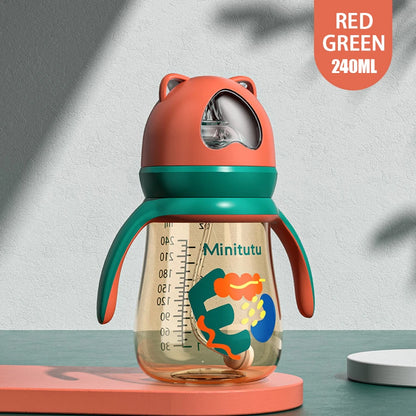 240ml BPA-Free Bear Baby Bottle – Wide-Caliber, Anti-Colic, Drop-Resistant