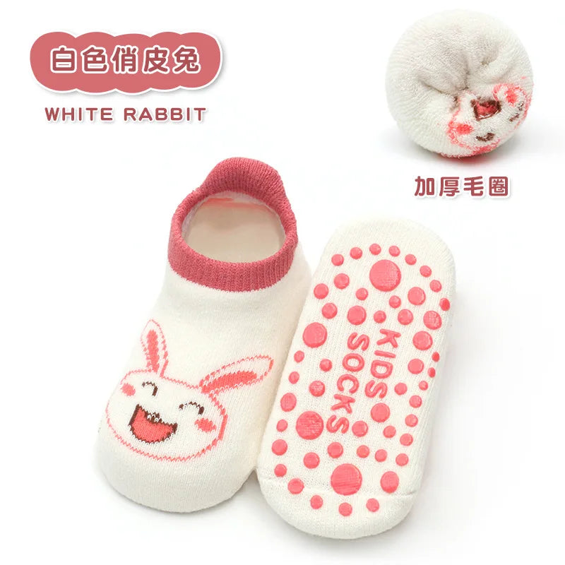 Chaussettes bébé antidérapantes mignonnes – Imprimé animal d'été