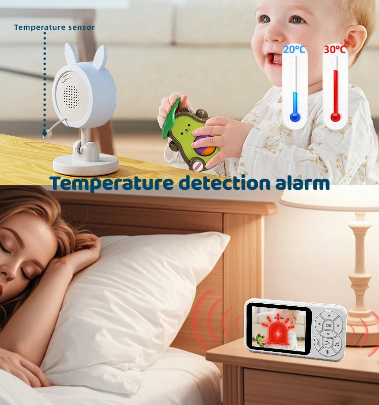 Babyphone DANMINI 3,5" RGB – Caméra interphone avec vision nocturne et voix