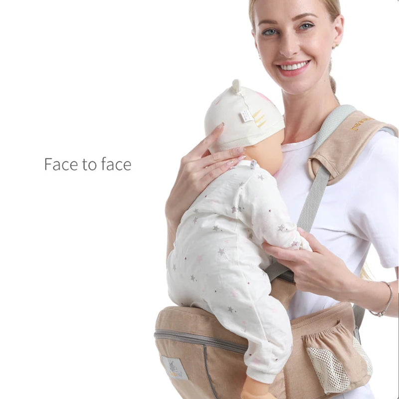 Porte-bébé ergonomique face au ventre avec siège de hanche