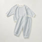 Korean Style Kids Outfit – Waffle Pullover & Pants Set for Boys & Girls