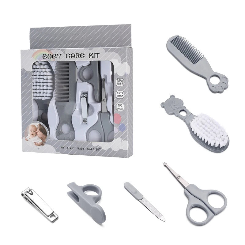 Trousse de soins pour bébé – Coupe-ongles, peigne, brosse, ciseaux, thermomètre