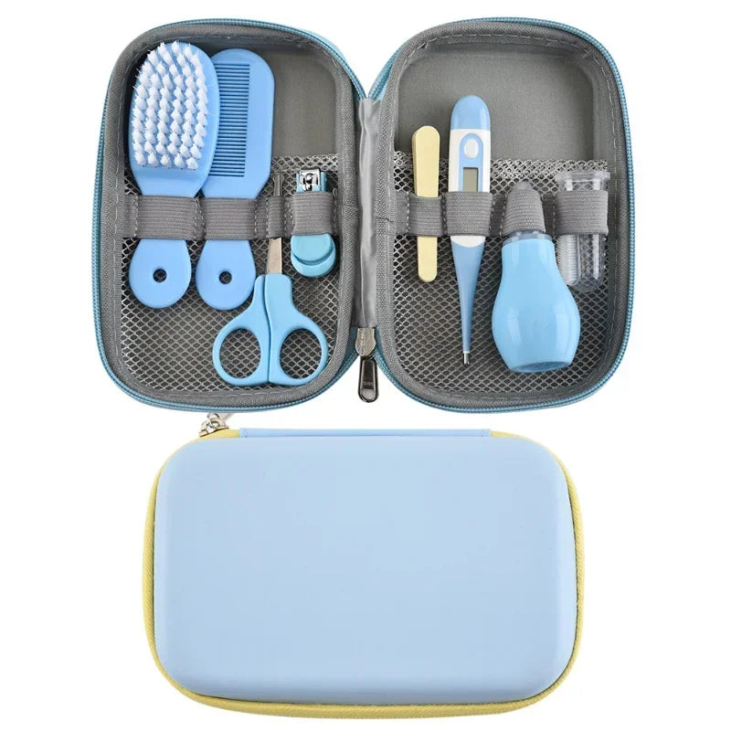 Ensemble de soins pour bébé 8 pièces – Inhalateur nasal, ciseaux à ongles et sac