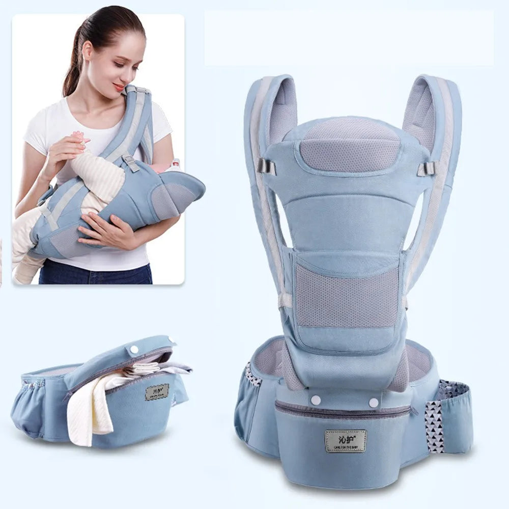 Ergonomic Front-Facing Baby Carrier with Hipseat – Travel Friendly