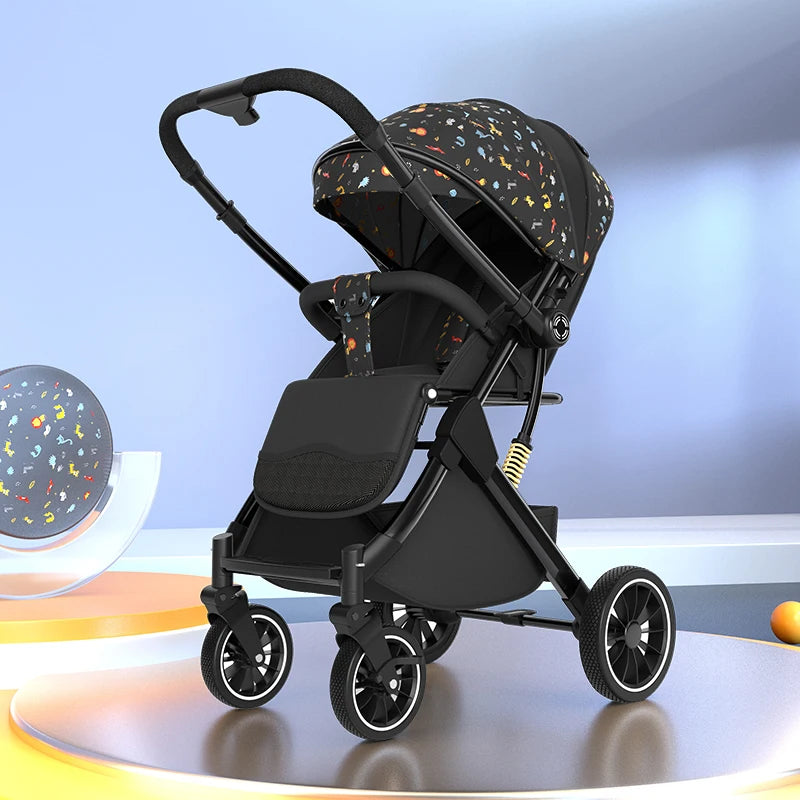 High Landscape Shock-Absorbing Baby Stroller – Foldable Travel Pram