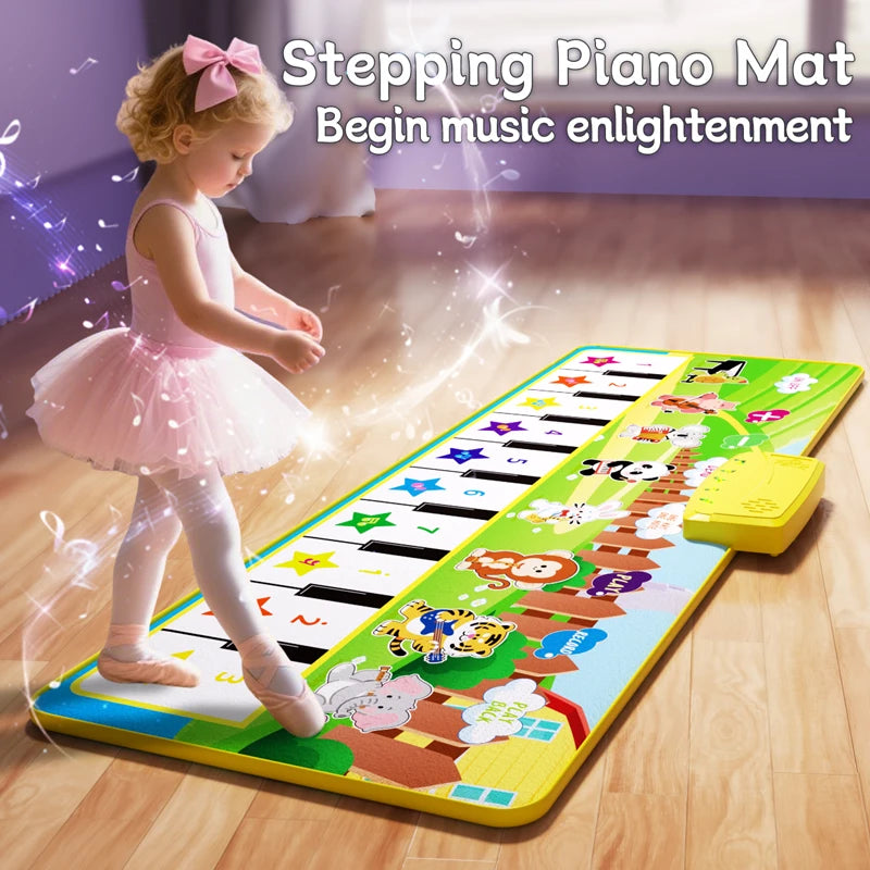 Tapis de danse piano pour enfants – 8 sons d'instruments et du plaisir !
