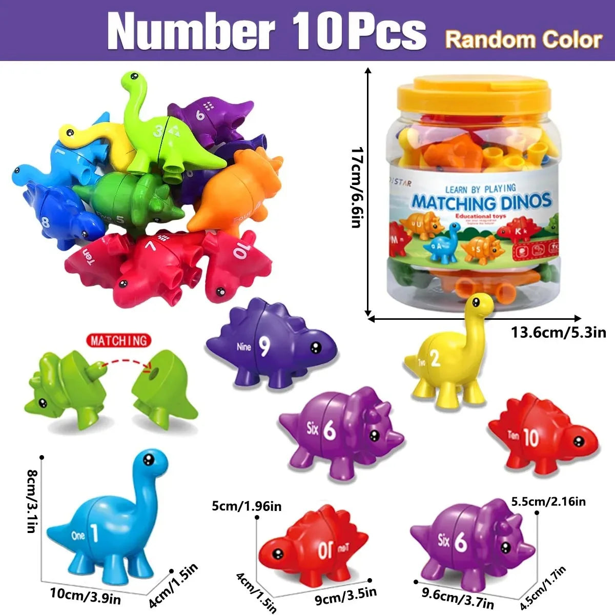Jeu d'association de dinosaures Montessori ABC – Lettres majuscules et minuscules